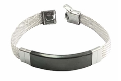 Pulseira Malha com Placa Black Aço - PLAÇM0013 - comprar online