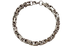 Pulseira Catraca Quadrada 7mm Aço - PLAÇM0013