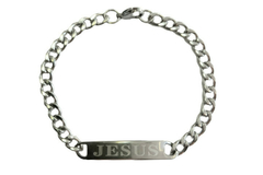 Pulseira Grumet Placa Jesus Aço - PLAÇM0019