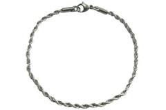 Pulseira Cordão Baiano Fino Aço - PLAÇM0034