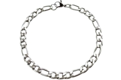 Pulseira Fígaro 3x1 6mm Aço - PLAÇM0042