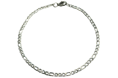 Pulseira Fígaro 3x1 Fininha 3mm Aço - PLAÇM0044