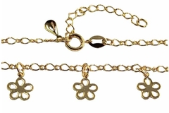 Pulseira Elos 1x1 Flores Vazadas Folheada à Ouro - PLFOF0007 - comprar online