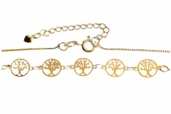 Pulseira Veneziana Fina Árvore da Vida Folheada à Ouro - PLFOF0010 - comprar online