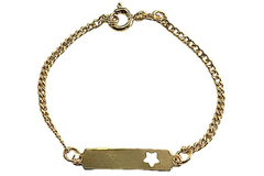 Pulseira Infantil Chapinha com Estrela Folheada à Ouro - PLFOI0003