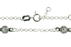 Pulseira Mini Elos com Zircônias de 6mm Prata 925 - PLPRF0040 - facejoias.com.br