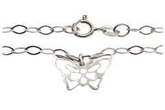 Pulseira Elos Largos Pingente Borboleta Prata 925 - PLPRF0038 - comprar online