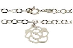 Pulseira Elos Largos Flores e Folhas Prata 925 - PLPRF0041 - comprar online