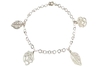 Pulseira Elos Largos Flores e Folhas Prata 925 - PLPRF0041