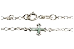 Pulseira Elo Português Cruzes Cores Prata 925 - PLPRF0043 - comprar online