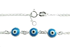 Pulseira Elos Longos 3 Olhos Gregos Prata 925 - PLPRF0086 - comprar online