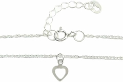 Pulseira Elos Finos Com Corações Prata 925 - PLPRF0096 - comprar online