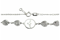 Pulseira Espírito Santo com Corações de Zircônia Prata 925 - PLPRF0109 - comprar online