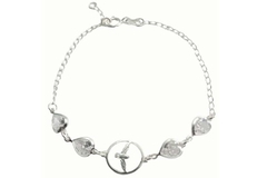 Pulseira Espírito Santo com Corações de Zircônia Prata 925 - PLPRF0109