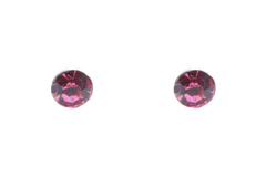 Brinco Strass Rosa Rei 6mm Aço - BRAÇ0135 na internet