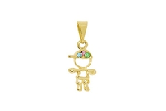 Pingente Menino boné Strass Folheado Ouro - PGFO0142