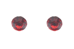 Brinco Strass Vermelho 8mm Aço - BRAÇ0131