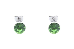 Brinco Strass Verde 6mm Aço - BRAÇ0134