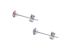 Brinco Strass Rosa Chá 4mm Aço - BRAÇ0149 - comprar online