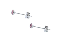 Brinco Strass Rosa Chá 2mm Aço - BRAÇ0153 - comprar online