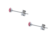 Brinco Strass Rosa Rei 2mm Aço - BRAÇ0154 - comprar online