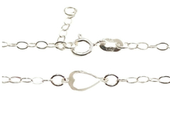 Corrente Choker Elos com Corações Prata 925 - CRPR0032 - comprar online