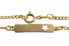 Pulseira Infantil Chapinha com Estrela Folheada à Ouro - PLFOI0003 - comprar online