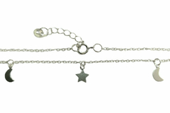 Pulseira Mini Elos Luas e Estrelas Prata 925 - PLPRF0035 - comprar online