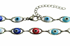 Pulseira Olho Grego Margeado Cores c/ Alongador Aço - PLAÇF0003 - comprar online