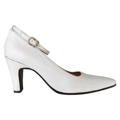 Zapatos Clásicos Stilettos Legítimo Cuero Vacuno Blancos Talle 43 - comprar online