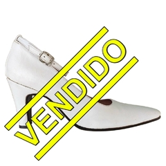 Zapatos Clásicos Stilettos Legítimo Cuero Vacuno Blancos Talle 43