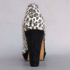 Zapatos Clásicos Plataforma Baja Leopardo Taco Palo 11 cm. Talle 43 Segunda Selección - tienda online