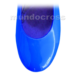 Talles Grandes del 41 Al 46 Zapatos Clásicos Plataforma Charol Azul - comprar online