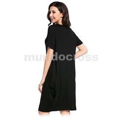 Talles Muy Grandes Vestido Negro Casual Suelto Fresco Verano - comprar online