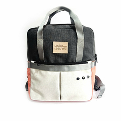 Morral Pepe grillo gris y coral - comprar online