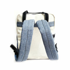 Morral Pepe grillo blanco y azul jean - Había una vez