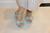 Sandália Feminina Tamanho Grande Salto Médio Azul Númeração Especial 40, 41 e 42 - Sapatos Femininos-Numero Grande