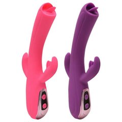 VIBRADOR TRIPLO COM RABBIT E LINGUA