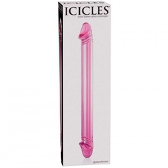 Pênis Duplo Ou Dildo De Vidro Glass Pink Icicles - sex shop cascavel