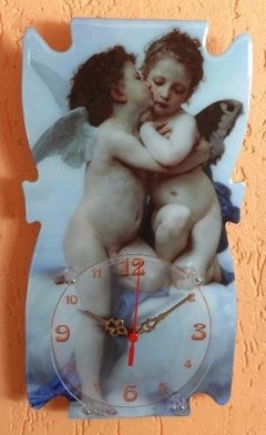 Relógio Arte 002 - Lamour Et Psyche Enfants - Acrílico Com R
