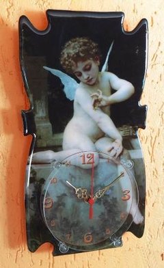 Relógio Arte 004 - Lamour Au Papillon - Acrílico Com Resina - comprar online
