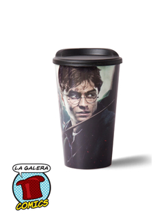 VASO CON TAPA PLASTICO - HARRY POTTER RELIQUIAS DE LA MUERTE (HARRY Y VOLDEMORT)