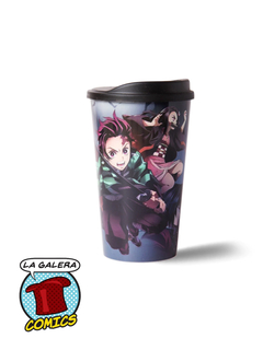 VASO CON TAPA PLASTICO - DEMON SLAYER PERSONAJES PRINCIPALES