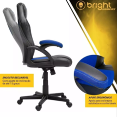 Cadeira Gamer Reclinável Azul Bright - loja online