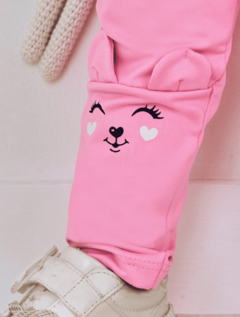 Conjunto Body E Legging Fofa Natural E Rosa 10207 Abrange - Tinella Kids