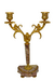 Candelabro Antigo Dourado Base Em Marmore 32cm