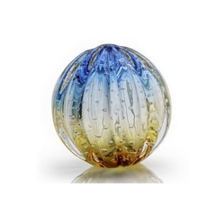 Peso Esfera de Cristal Murano Azul Âmbar