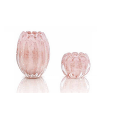 Par Vasos de Cristal Murano Rosé