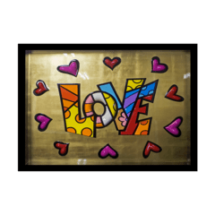 Escultura de Parede Romero Britto Assinada Love Always Circle Love Wall Relief