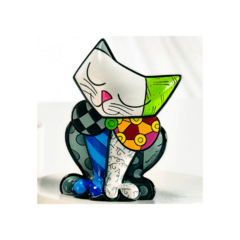 Escultura Romero Britto Gato Gravata Resina - comprar online
